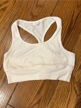 Z Supply Cream Ribbed Racerback Bralette